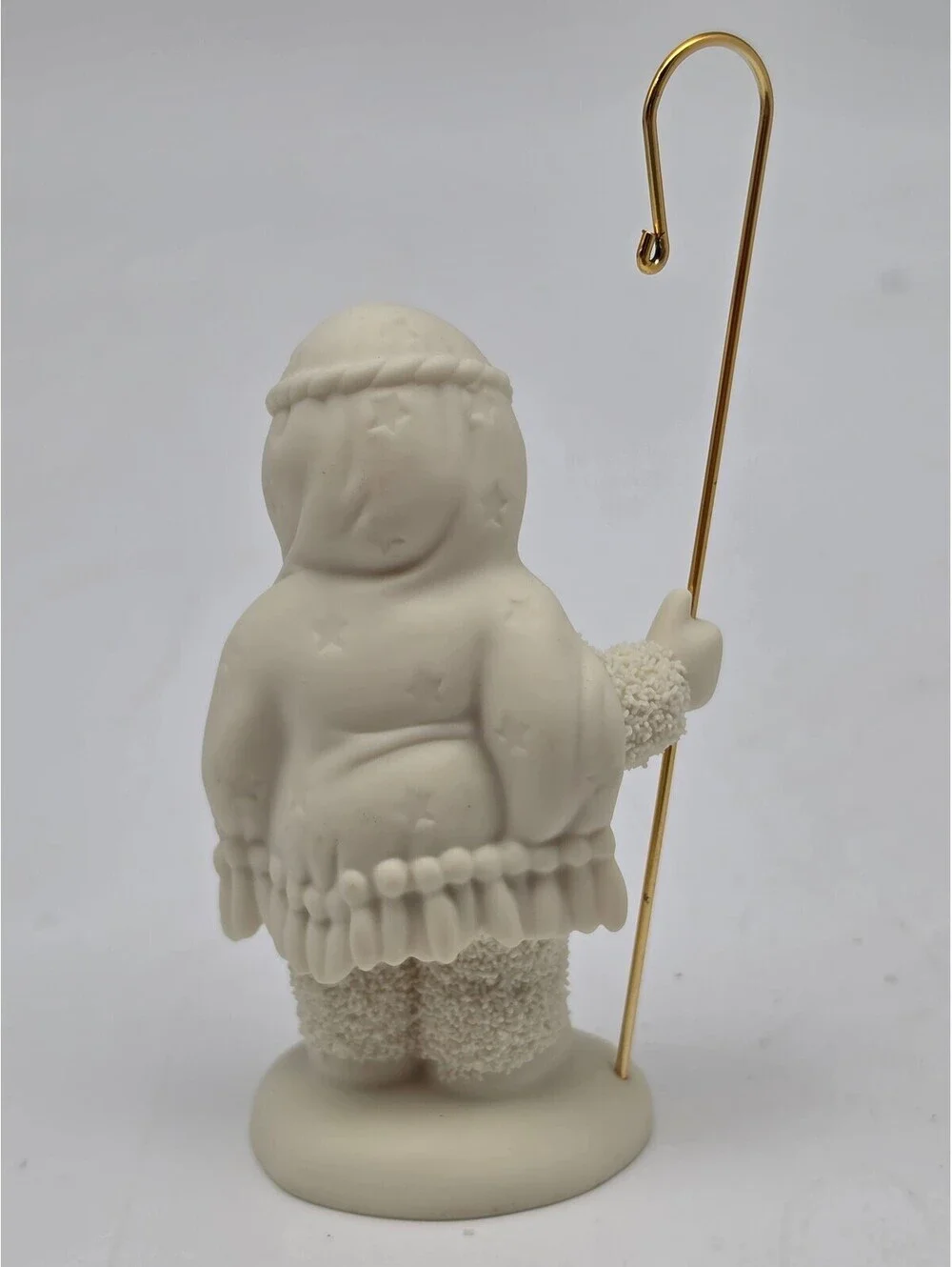 Vintage Ceramic Shepherd Figurine with Gold Staff